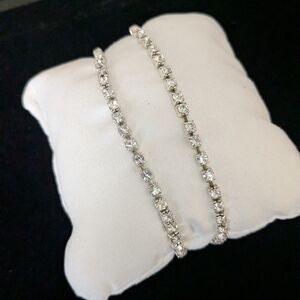 Classic Silver Crystal Tennis Bracelet - Clear/Silver